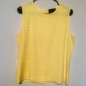 Cynthia Rowley Yellow Laser Cut Top